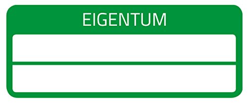 AVERY Zweckform 6926 Eigentumsaufkleber (stark selbstklebend, Kleinformat, 50x20 mm, 50 Aufkleber auf 10 Blatt, handbeschriftbare) weiß/grün von AVERY Zweckform