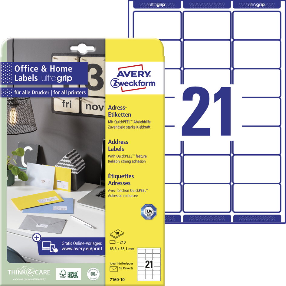 AVERY Zweckform Adress-Etiketten Home Office, 63,5 x 38,1 mm von AVERY Zweckform