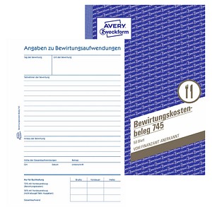 AVERY Zweckform Bewirtungskostenbeleg Formularbuch 745 von AVERY Zweckform