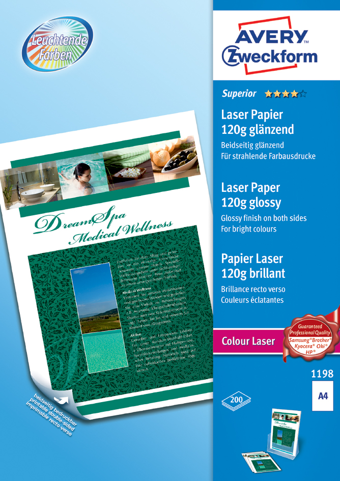 AVERY Zweckform Colour Laser Foto-Papier, A4, 120 g/qm von AVERY Zweckform