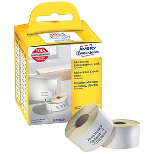 AVERY Zweckform Etikettenrollen für Etikettendrucker AS0722400 weiß, 89,0 x 36,0 mm, 2 x 260 Etiketten AVERY Zweckform Etikettenrollen für Etikettendrucker AS0722400 weiß, 89,0 x 36,0 mm, 2 x 260 Etiketten von AVERY Zweckform