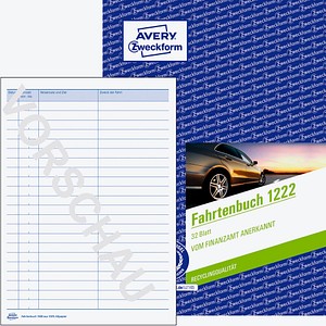 AVERY Zweckform Fahrtenbuch, Pkw mit Jahresabrechnung Formularbuch 1222 von AVERY Zweckform