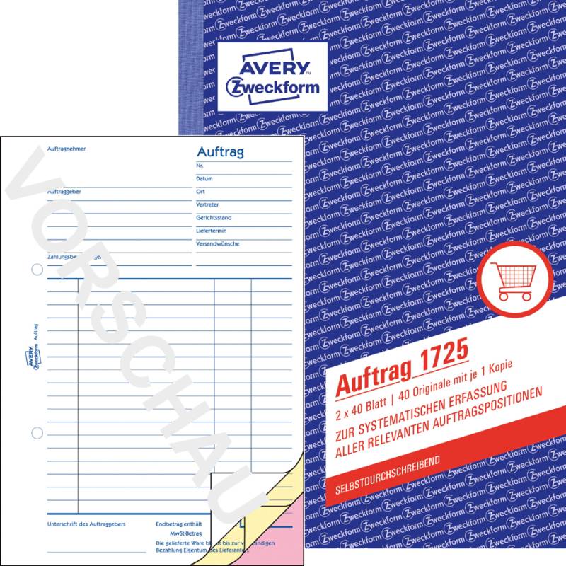 AVERY Zweckform Formularbuch , Auftrag/Lieferschein/Rechnung, von AVERY Zweckform