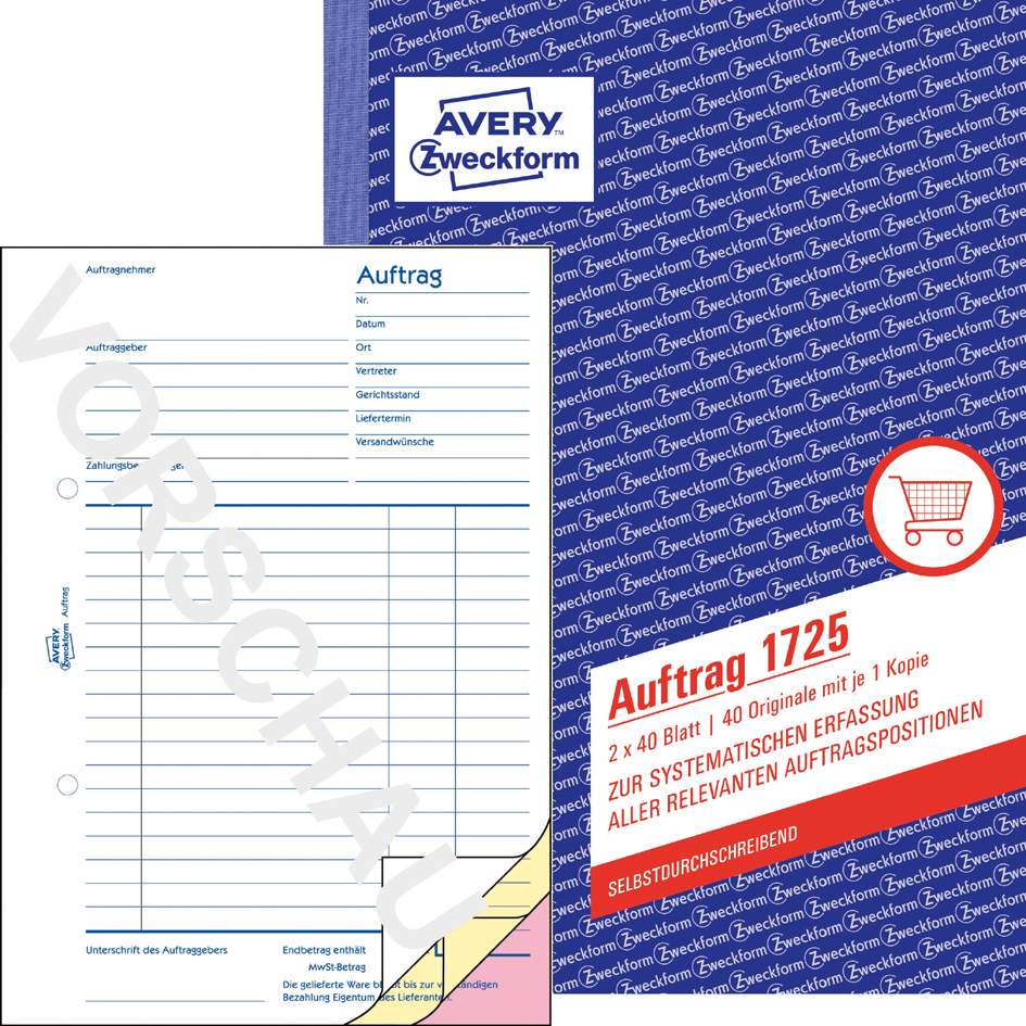 AVERY Zweckform Formularbuch , Bestellung, , A5, 2 x 50 Blatt AVERY Zweckform Formularbuch , Bestellung, , A5, 2 x 50 Blatt von AVERY Zweckform