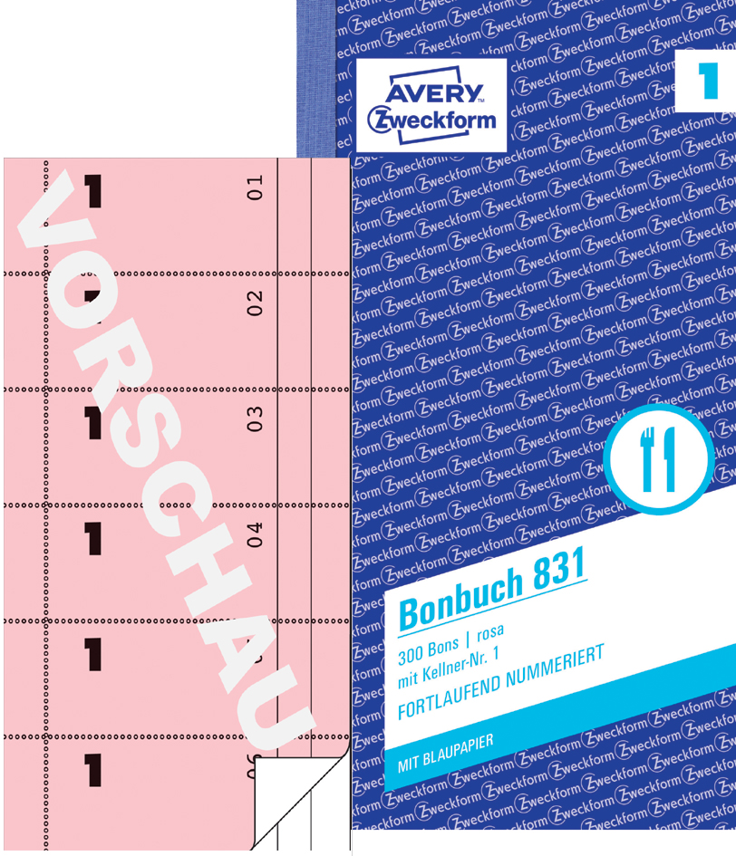 AVERY Zweckform Formularbuch , Bonbuch, , A4, gelb von AVERY Zweckform