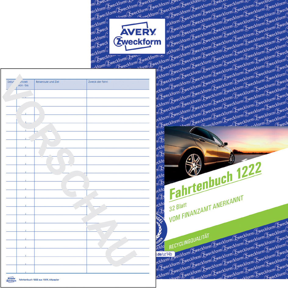 AVERY Zweckform Formularbuch , Fahrtenbuch, , A5, 40 Blatt von AVERY Zweckform