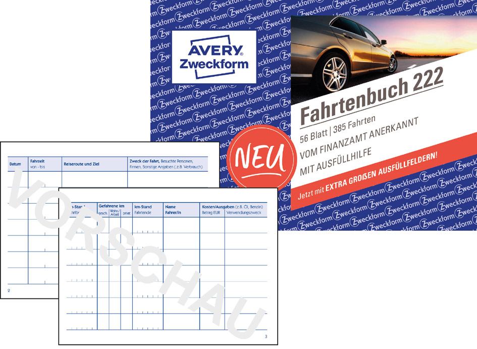 AVERY Zweckform Formularbuch , Fahrtenbuch, , A6 quer AVERY Zweckform Formularbuch , Fahrtenbuch, , A6 quer von AVERY Zweckform