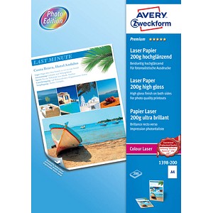 AVERY Zweckform Fotopapier 1398-200 DIN A4 hochglänzend 200 g/qm 200 Blatt von AVERY Zweckform