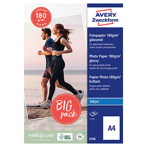 AVERY Zweckform Fotopapier 2496 DIN A4 glänzend 180 g/qm 100 Blatt von AVERY Zweckform