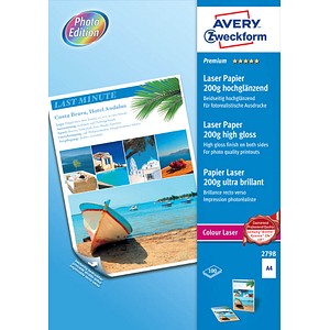 AVERY Zweckform Fotopapier 2798 DIN A4 hochglänzend 200 g/qm 100 Blatt von AVERY Zweckform