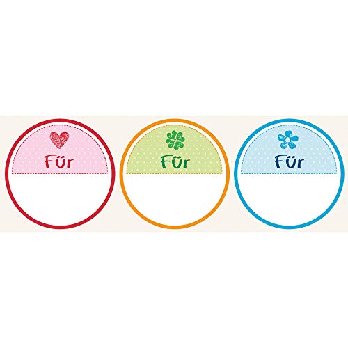 AVERY Zweckform Geschenkaufkleber 50 Stück Art. 56815 (Etiketten, Papiersticker 38 mm im Spender, beschriftbar, Für, Geschensticker, Geburtstag, Marmeladenetiketten) Sticker auf Rolle von AVERY Zweckform
