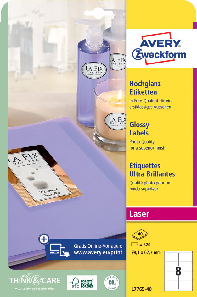 AVERY Zweckform Hochglanz-Foto-Etiketten, 99,1 x 67,7 mm AVERY Zweckform Hochglanz-Foto-Etiketten, 99,1 x 67,7 mm von AVERY Zweckform