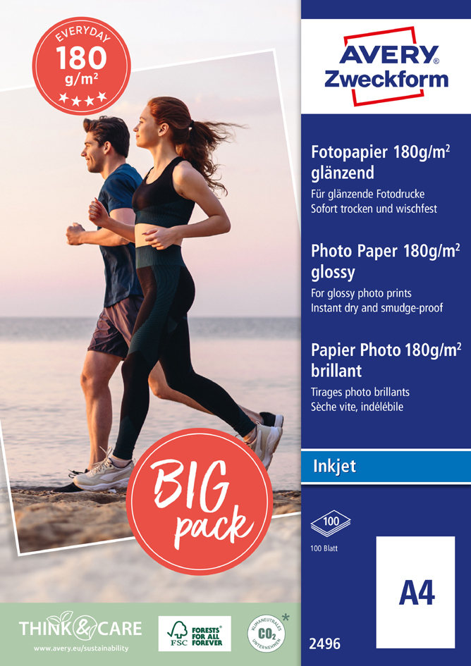 AVERY Zweckform Inkjet Fotopapier EVERYDAY, 180 g/qm, DIN A4 von AVERY Zweckform
