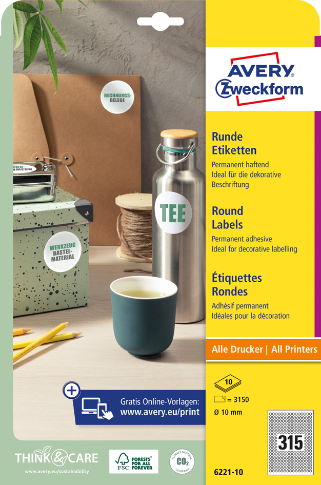AVERY Zweckform Kennzeichnungs-Etiketten, Durchmesser: 40 mm AVERY Zweckform Kennzeichnungs-Etiketten, Durchmesser: 40 mm von AVERY Zweckform