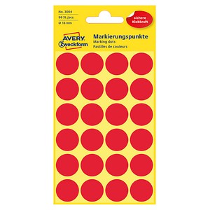 AVERY Zweckform Klebepunkte 3004 rot Ø 18,0 mm von AVERY Zweckform