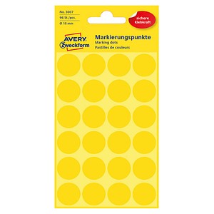 AVERY Zweckform Klebepunkte 3007 gelb Ø 18,0 mm von AVERY Zweckform