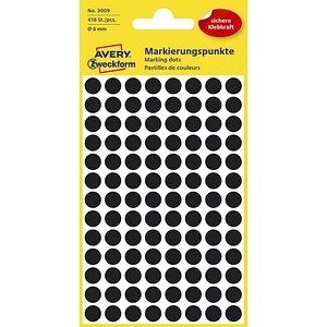 AVERY Zweckform Klebepunkte 3009 schwarz Ø 8,0 mm, 416 St. AVERY Zweckform Klebepunkte 3009 schwarz Ø 8,0 mm, 416 St. von AVERY Zweckform