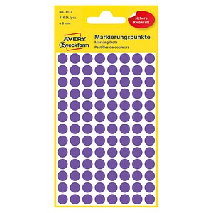 AVERY Zweckform Klebepunkte 3112 violett Ø 8,0 mm von AVERY Zweckform