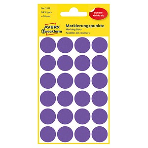 AVERY Zweckform Klebepunkte 3118 violett Ø 18,0 mm von AVERY Zweckform