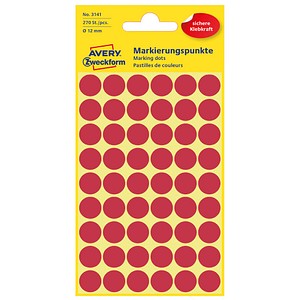 AVERY Zweckform Klebepunkte 3141 rot Ø 12,0 mm von AVERY Zweckform