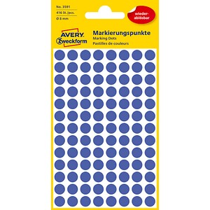 AVERY Zweckform Klebepunkte 3591 blau Ø 8,0 mm, 416 St. AVERY Zweckform Klebepunkte 3591 blau Ø 8,0 mm, 416 St. von AVERY Zweckform