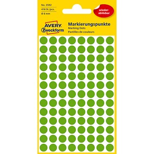 AVERY Zweckform Klebepunkte 3592 grün Ø 8,0 mm, 416 St. von AVERY Zweckform