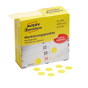 AVERY Zweckform Klebepunkte 3852 gelb Ø 10,0 mm, 800 St. AVERY Zweckform Klebepunkte 3852 gelb Ø 10,0 mm, 800 St. von AVERY Zweckform