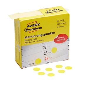 AVERY Zweckform Klebepunkte 3852 gelb Ø 10,0 mm von AVERY Zweckform