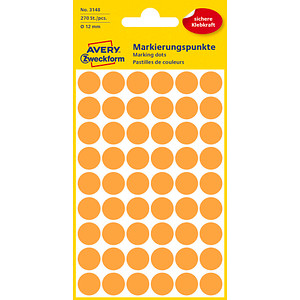 AVERY Zweckform Klebepunkte leuchtorange Ø 12,0 mm, 270 St. AVERY Zweckform Klebepunkte leuchtorange Ø 12,0 mm, 270 St. von AVERY Zweckform