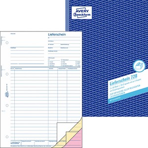 AVERY Zweckform Lieferschein mit Empfangsschein Formularbuch 728 von AVERY Zweckform