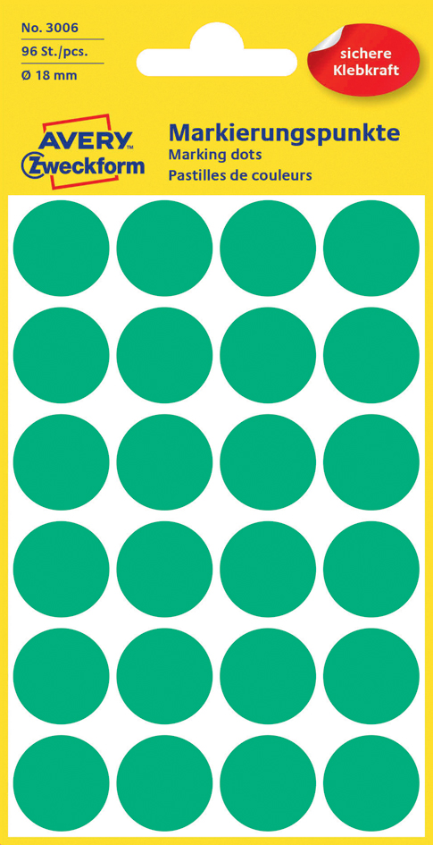 AVERY Zweckform Markierungspunkte, Durchmesser 18 mm, gelb von AVERY Zweckform