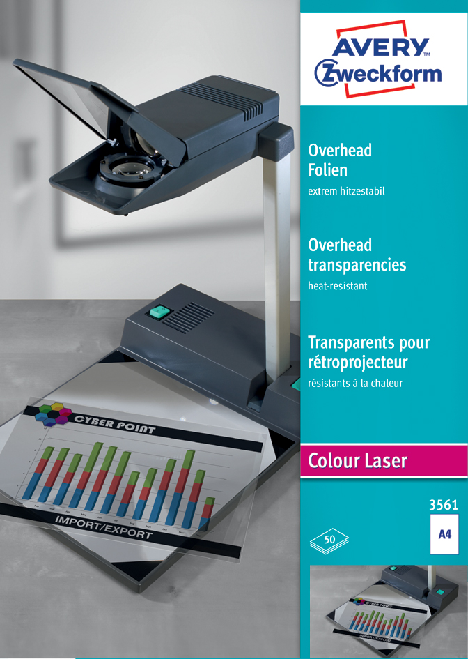 AVERY Zweckform OHP-Folien, A4, klar, extrem hitzestabil von AVERY Zweckform