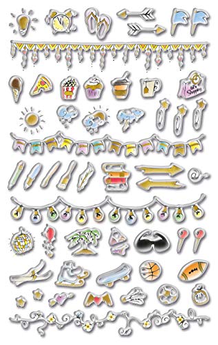 AVERY Zweckform Puffy Sticker Bullet Journal Icons 53 Aufkleber (selbstklebende Kindersticker zum Spielen, Basteln und Sammeln, für Stickeralben und Scrapbooking) 57310 von AVERY Zweckform