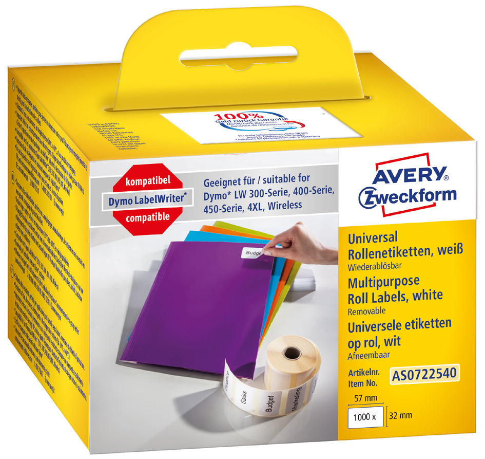 AVERY Zweckform Rollenetiketten, 57 x 32 mm, weiß von AVERY Zweckform