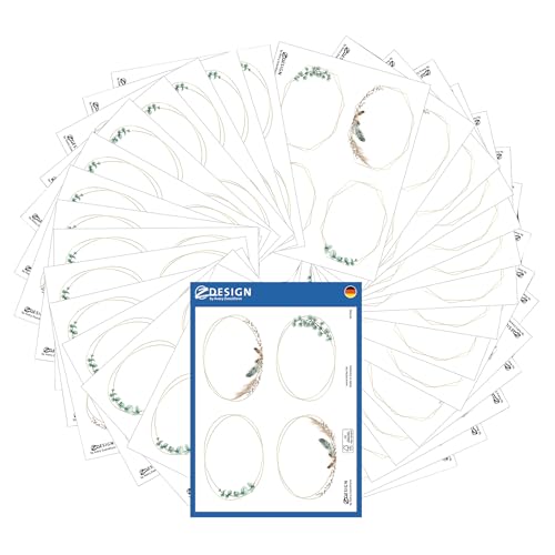 AVERY Zweckform Set Etiketten selbstklebend 120 Stück (52x71mm, Aufkleber Marmeladenglas, Einmachen, Haushaltsetiketten, Produktaufkleber in cremeweißer Strukturoptik, handbeschriftbar) Art. 51041 von AVERY Zweckform