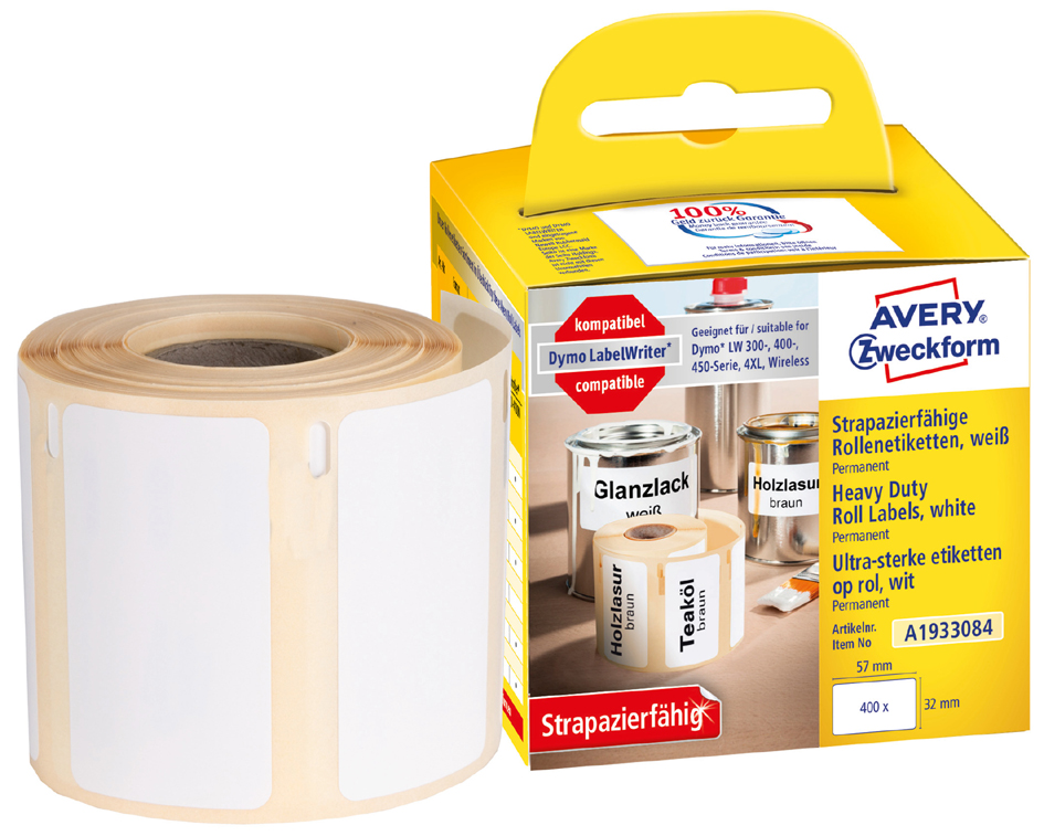 AVERY Zweckform Strapazierfähige Rollenetiketten, 57 x 32 mm von AVERY Zweckform