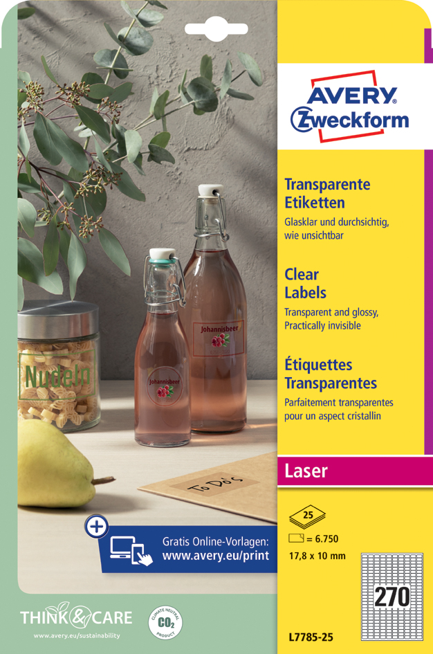 AVERY Zweckform Transparente Etiketten, 60 mm, rund AVERY Zweckform Transparente Etiketten, 60 mm, rund von AVERY Zweckform