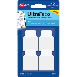 AVERY Zweckform UltraTabs Mini Haftmarker weiß 40 Blatt von AVERY Zweckform