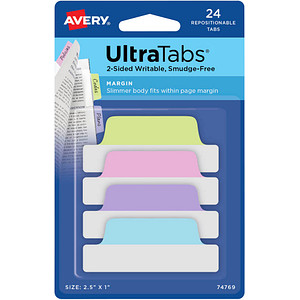 AVERY Zweckform UltraTabs Schmal Haftmarker farbsortiert 24 Blatt von AVERY Zweckform