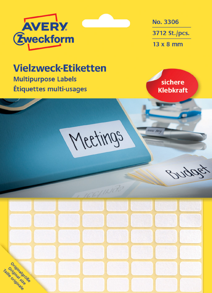 AVERY Zweckform Vielzweck-Etiketten, 32 x 10 mm, weiß, FP von AVERY Zweckform