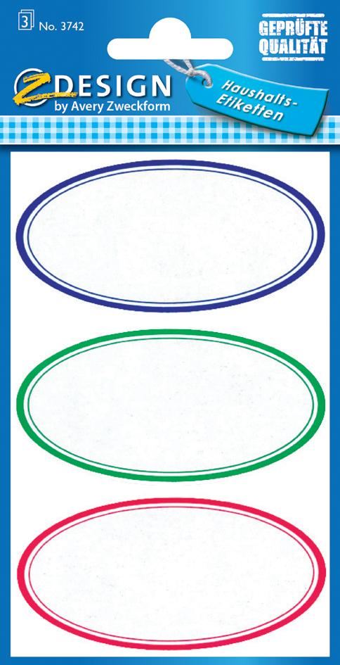 AVERY Zweckform Z-Design Haushaltsetiketten , oval, , bunt AVERY Zweckform Z-Design Haushaltsetiketten , oval, , bunt von AVERY Zweckform