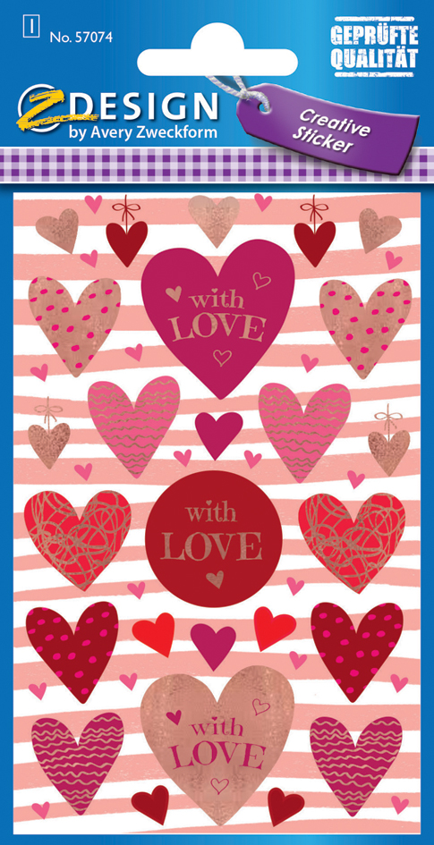 AVERY Zweckform ZDesign Geschenke-Sticker , LOVE, von AVERY Zweckform