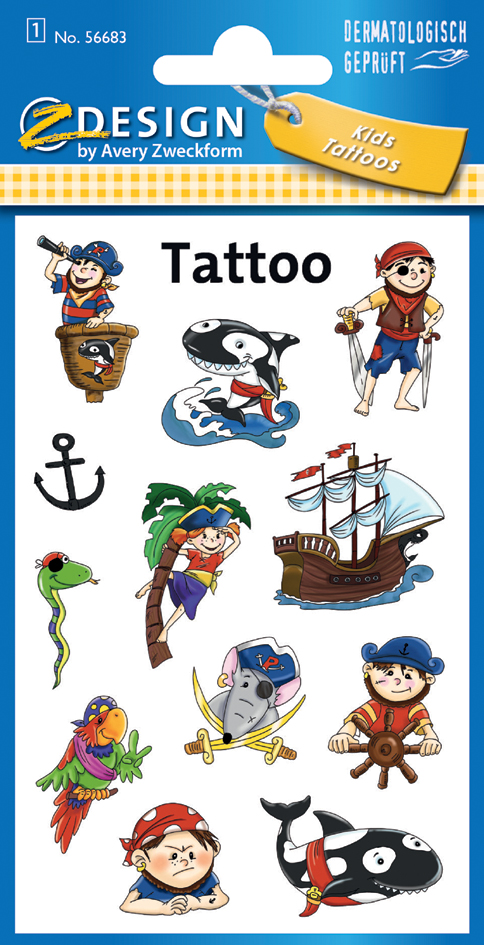 AVERY Zweckform ZDesign Kids Tattoos , Piraten, von AVERY Zweckform