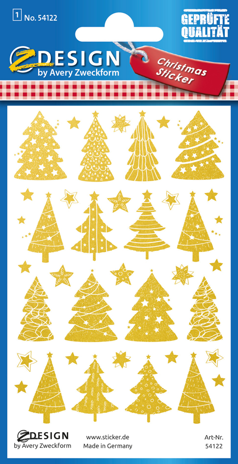 AVERY Zweckform ZDesign Weihnachts-Sticker , Weihnachtsbäume, von AVERY Zweckform