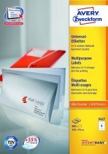 Avery Zweckform© 3427 Universal-Etiketten, 105 x 74 mm, Geeignet fr Deutsche Post INTERNETMARKE, 100 Blatt/800 Etiketten, weiá von AVERY Zweckform