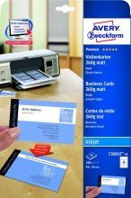Avery Zweckform© C32015-25 Premium Visitenkarten, 85 x 54 mm, Inkjet-Spezialbeschichtung beidseitig - matt, 25 Blatt/200 Stck von AVERY Zweckform
