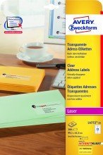 Avery Zweckform© L4772-25 Adress-Etiketten, 99,1 x 42,3 mm, Geeignet fr Deutsche Post INTERNETMARKE, 25 Blatt/300 Etiketten, transparent von AVERY Zweckform