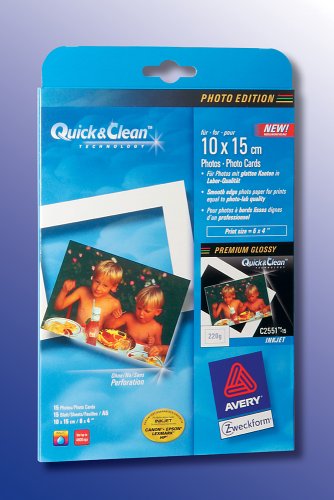 Avery Zweckform, C2551-15, 15 Blatt, Fotopapier, 10 x 15, 220g von AVERY Zweckform