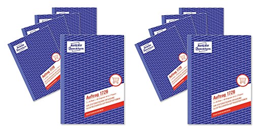 Avery Zweckform 1726-5 Auftrag (A5, selbstdurchschreibend, 3x40 Blatt) 5er Pack, weiß/gelb/rosa (10 Stück) von AVERY Zweckform