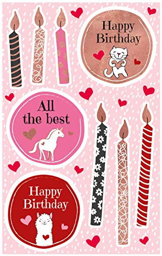 Avery Zweckform 19 Deko Sticker Happy Birthday (Aufkleber, Geburtstag, Geschenke, Karten, Party, Glückwünsche) Art. 57076 von AVERY Zweckform